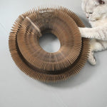 Foldable Cardboard Cat Scratcher Toy with Bell Ball
