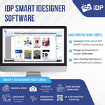 IDP IDP SMART-31S ID Card Simplex Printer Kit with PC Only Software, 250 Print YMCKO Color Ribbon, and 100 PVC Plastic Cards