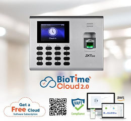 ZKTeco K40 Pro Biometric Time Attendance & Access Control Terminal for offfice & Factory | Fingerprint+Card+Battery Backup | Free Cloud + Mobile App | Easy Setup”