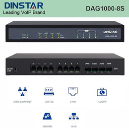 Dinstar DAG1000-8S FXS Analog VoIP Gateway Versatile Simple Operation