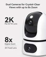 Imou Dual-Lens 2K+2K Indoor Security Camera, House Security Camera 360°Full Coverage, Pet Baby Camera with APP, Color Night Vision, Human/Pet/Sound/Motion Detection, Siren Spotlight, 2.4/5GHz Wifi
