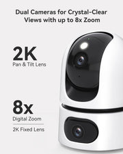 Imou Dual-Lens 2K+2K Indoor Security Camera, House Security Camera 360°Full Coverage, Pet Baby Camera with APP, Color Night Vision, Human/Pet/Sound/Motion Detection, Siren Spotlight, 2.4/5GHz Wifi