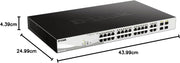 D-Link Gigabit Ethernet Optical Transceiver Multimode 1000BASE-SX SFP module 28-Port Gigabit w/PoE (193W) DGS-1210-28P