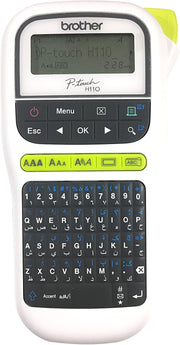 Brother PT-H110 Label Printer, Portable Label Maker, English, Arabic & Farsi Keyboard, Up to 12mm label, White
