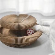 Foldable Cardboard Cat Scratcher Toy with Bell Ball