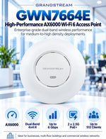 Grandstream GWN7664E | AX6000 Wi-Fi 6 Access Point | Power Adapter Not Included