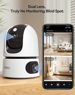 Imou Dual-Lens 2K+2K Indoor Security Camera, House Security Camera 360°Full Coverage, Pet Baby Camera with APP, Color Night Vision, Human/Pet/Sound/Motion Detection, Siren Spotlight, 2.4/5GHz Wifi