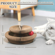 Foldable Cardboard Cat Scratcher Toy with Bell Ball