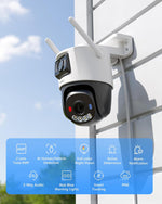 Imou Dual Lens Outdoor Security Camera, 6MP Wireless CCTV Camera for Home with AI Human Vehicle Detection/Color Night Vision/Work w/Alexa, Crusier Dual 2 2K+2K Wifi6 Pan & Tilt Surveilliance Camera