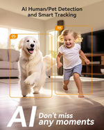 Imou Dual-Lens 2K+2K Indoor Security Camera, House Security Camera 360°Full Coverage, Pet Baby Camera with APP, Color Night Vision, Human/Pet/Sound/Motion Detection, Siren Spotlight, 2.4/5GHz Wifi