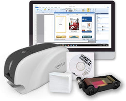 IDP IDP SMART-31S ID Card Simplex Printer Kit with PC Only Software, 250 Print YMCKO Color Ribbon, and 100 PVC Plastic Cards