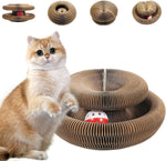 Foldable Cardboard Cat Scratcher Toy with Bell Ball