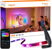 Lepro STV1 AI Smart TV Backlight with Ultrawide Camera for 55-65 Inch TVs, 3.6M,LightIMS Instant Sync, True-to-Screen Colour, LED Lights for TV Gaming Home Cinema, Works with Alexa, 2.4GHz WiFi