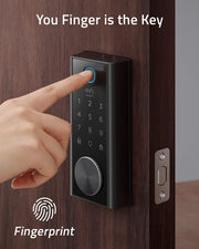 eufy security S230 Smart Lock Touch & Wi-Fi, Fingerprint Scanner, Keyless Entry Door Lock, Smart Wi-Fi Lock, Bluetooth Electronic Deadbolt, Touchscreen Keypad, BHMA Certified, IP65 Weatherproofing