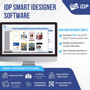 IDP IDP SMART-31S ID Card Simplex Printer Kit with PC Only Software, 250 Print YMCKO Color Ribbon, and 100 PVC Plastic Cards