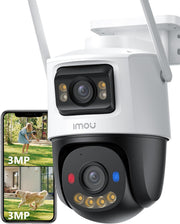 Imou Dual Lens Outdoor Security Camera, 6MP Wireless CCTV Camera for Home with AI Human Vehicle Detection/Color Night Vision/Work w/Alexa, Crusier Dual 2 2K+2K Wifi6 Pan & Tilt Surveilliance Camera