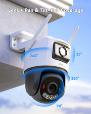 Imou Dual Lens Outdoor Security Camera, 6MP Wireless CCTV Camera for Home with AI Human Vehicle Detection/Color Night Vision/Work w/Alexa, Crusier Dual 2 2K+2K Wifi6 Pan & Tilt Surveilliance Camera