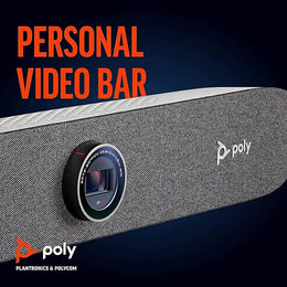 Poly (Plantronics + Polycom) Studio P15 Personal Video Bar - 4K Camera, Microphones & Speaker Solution With Premium Audio - Certified for Zoom and Teams