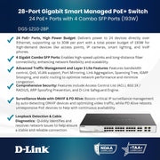 D-Link Gigabit Ethernet Optical Transceiver Multimode 1000BASE-SX SFP module 28-Port Gigabit w/PoE (193W) DGS-1210-28P