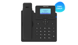 Dinstar C60UP HD SIP IP Desk Phone with 2.8″ Color Display, PoE Power, Dual Gigabit LAN - Black